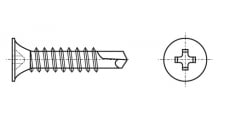DIN 7504 O Self-tapping screw with countersunk head and drill - Інтернет-магазин Dinmark