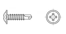 DIN 7504 T Self-tapping screw with semicircular head and press washer with drill - Інтернет-магазин Dinmark