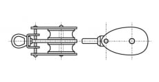 ART 8390 Double rigging block with swivel - Інтернет-магазин Dinmark
