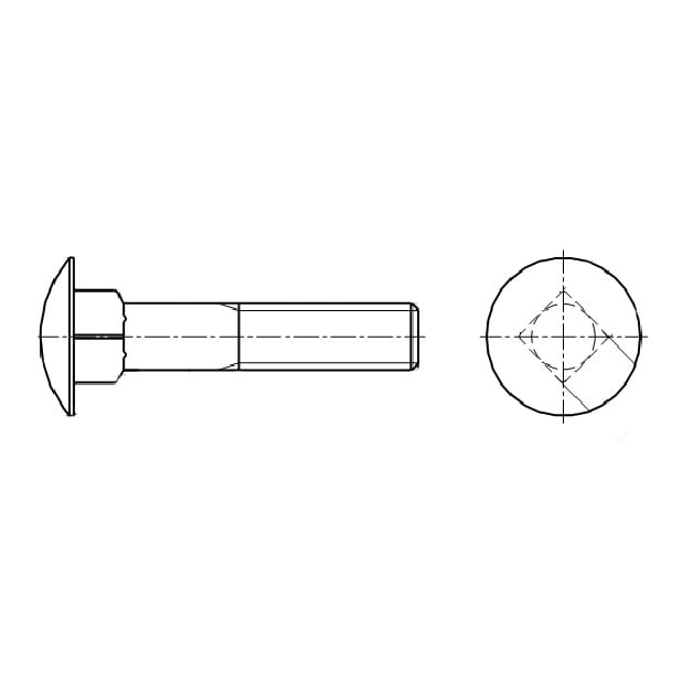 Bolzen DIN 603 M16x60 8,8 Zink heiß креслення