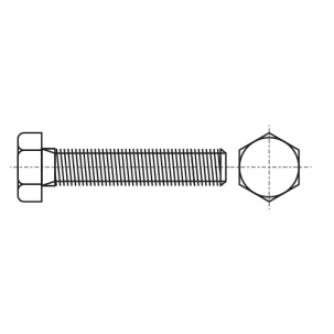 Bolzen DIN 933 M10x30 5,8 Zink dacromet креслення
