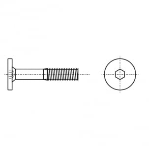 ART 1317-A цинк Гвинт з плоскою головкою під внутрішній шестигранник часткова різьба креслення