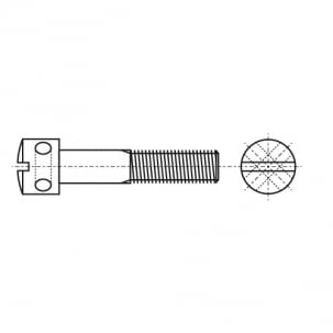 DIN 404 5,8 zinc Screw with cylindrical head and holes креслення