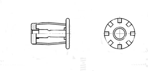 Клепальна гайка AN 247 M6L цинк креслення