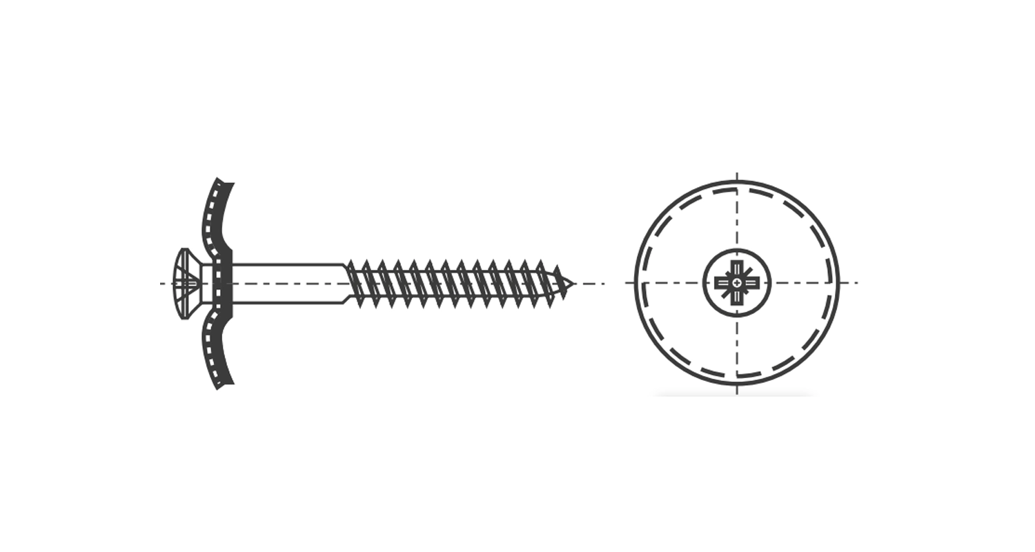 Шуруп ART 9069 M4,5x55 A2 PZ креслення