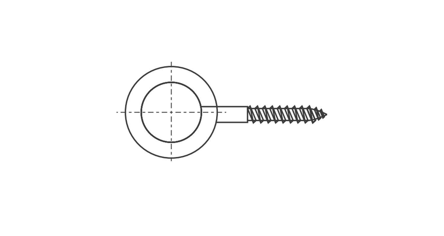 AN 303 zinc Screw with ring креслення