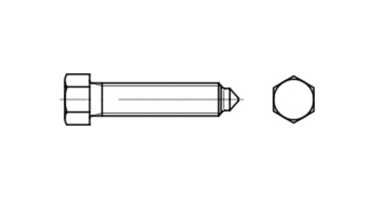 DIN 564-В 8,8 Болт с шестигранной головкой и конусным концом креслення