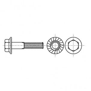 Bolt DIN 6921 M12x80 A2 jagged креслення