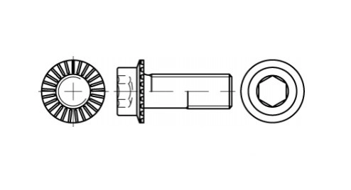 Bolt ART 88912 M10x40 10.9 toothed креслення