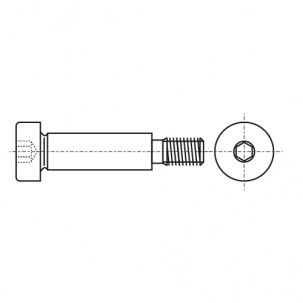 ISO 7379 12.9 shoulder Bolt with cylindrical head креслення