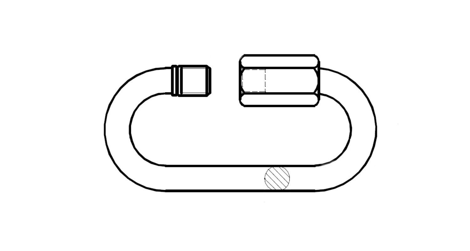 AN 80 zinc Carabiner screw креслення