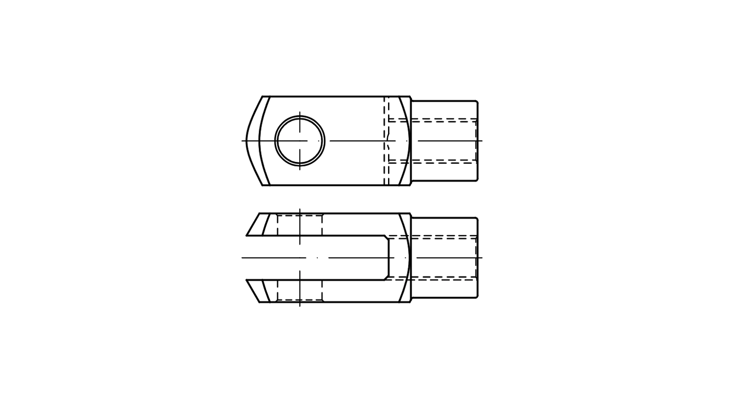 DIN 71752 G zinc Fork head креслення