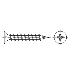 Self-tapping screw AN 207 d3,5x40 phosphate PH2 креслення