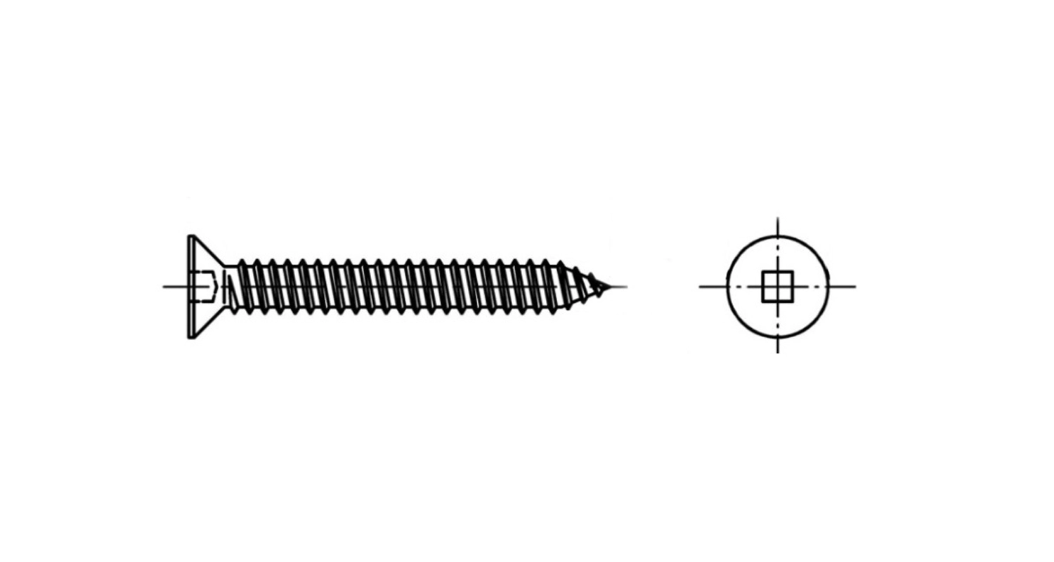 Self-tapping screw DIN 7982-C M3,9x32 A2 SQ1 креслення