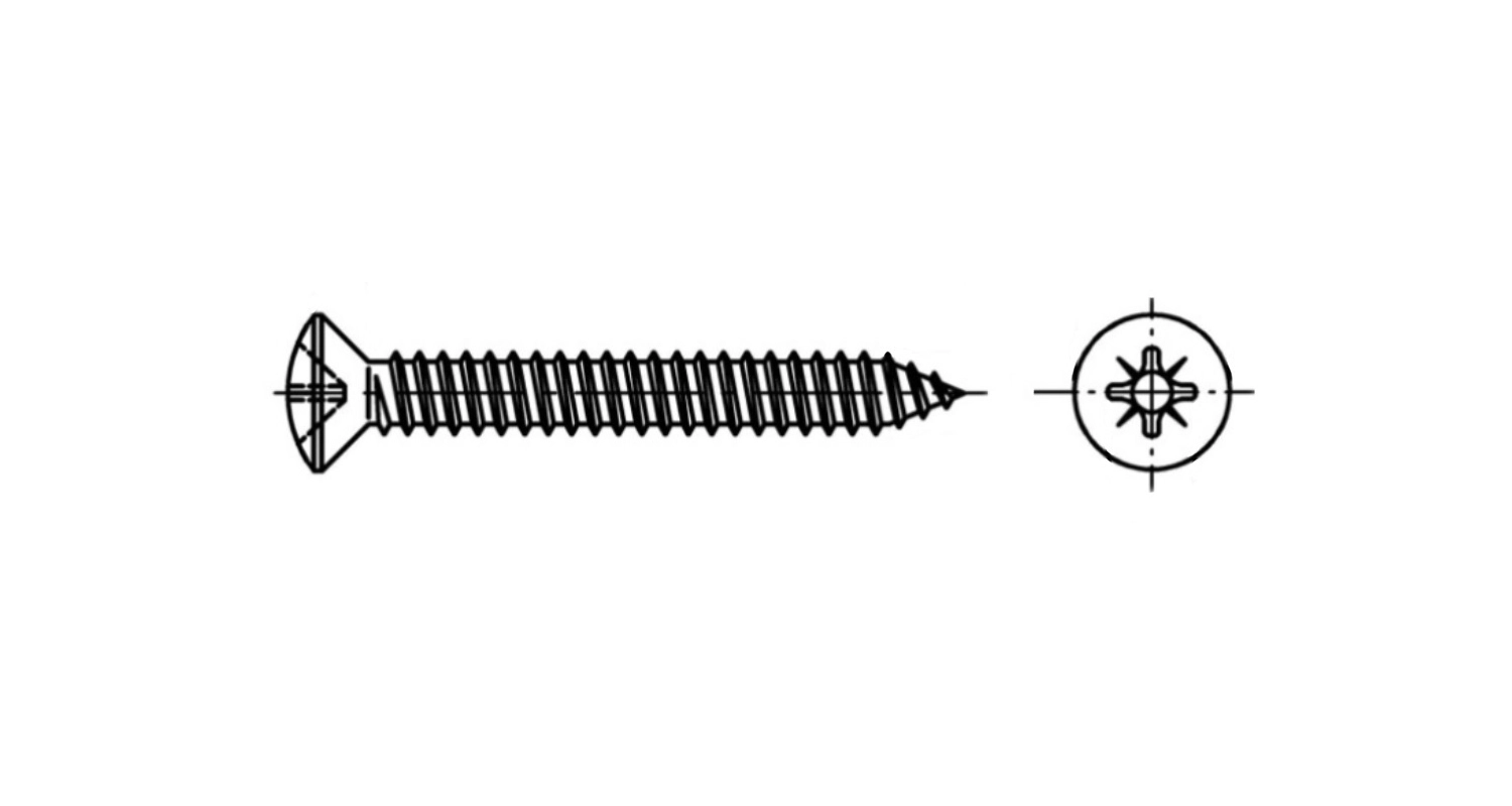 Selbstschneidend DIN 7983 M2,9x6,5 A2 PZ1 креслення