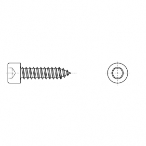 Self-tapping screw ART 9051 M6,3x25 A2 torx креслення