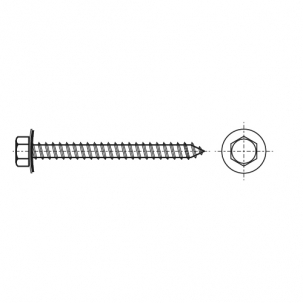 ART 9098 A A2 Self-tapping screw with hexagon head and 22 mm EPDM washer креслення