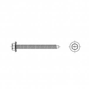ART 9098 B A2 Self-tapping screw with hexagon head and 22 mm EPDM washer креслення
