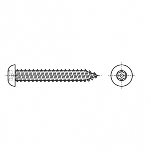 ART 9110 A2 Self-tapping screw with a semicircular head креслення
