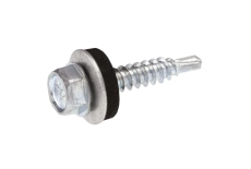 DIN 7504 KO zinc Self-tapping screw with hexagon head with drill and washer EPDM