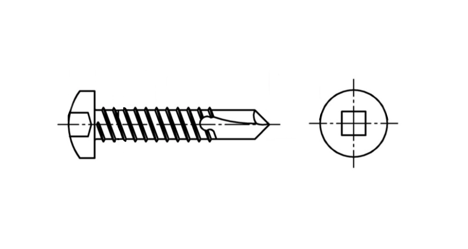 DIN 7504 M (N) A2 Self-tapping screw with semicircular head and drill SQ креслення