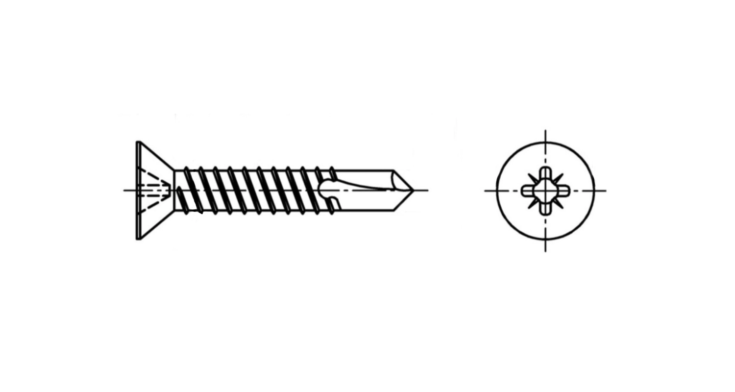 Self-tapping screw DIN 7504-O M3,5x22 A2 PZ2 креслення