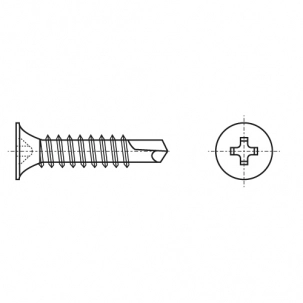 Саморез DIN 7504 O M4,8x13 цинк PH2 креслення