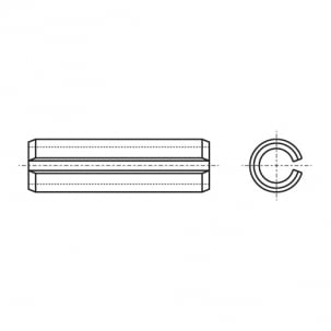 DIN 1481 Штифт пружинный цилиндрический без покрытия креслення