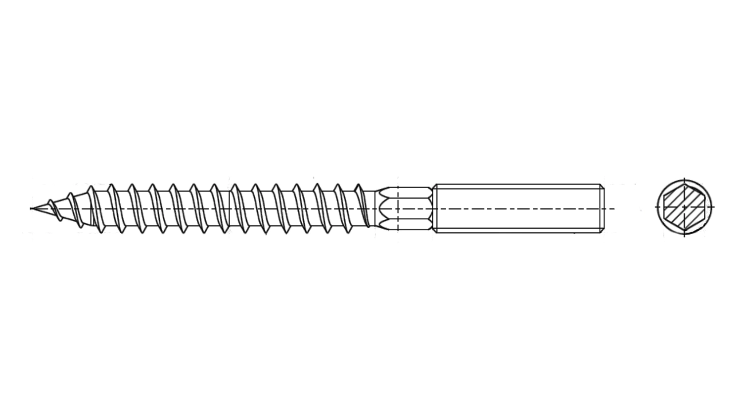 ART 9211 A2 Hanger bolt (solar bolt) креслення