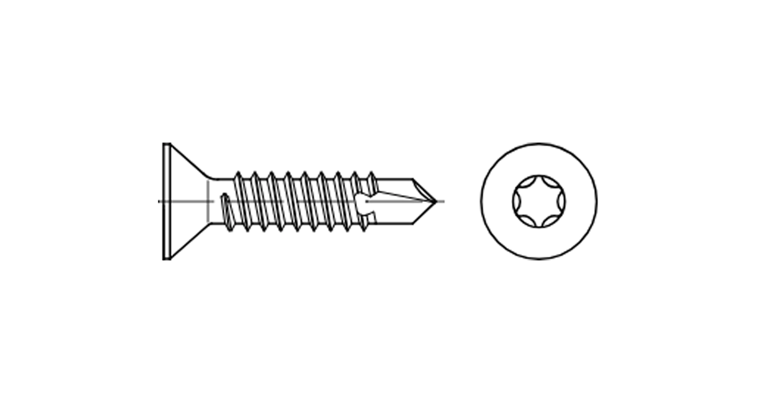 Self-tapping screw DIN 7504-O M4,8x19 zinc TX25 креслення