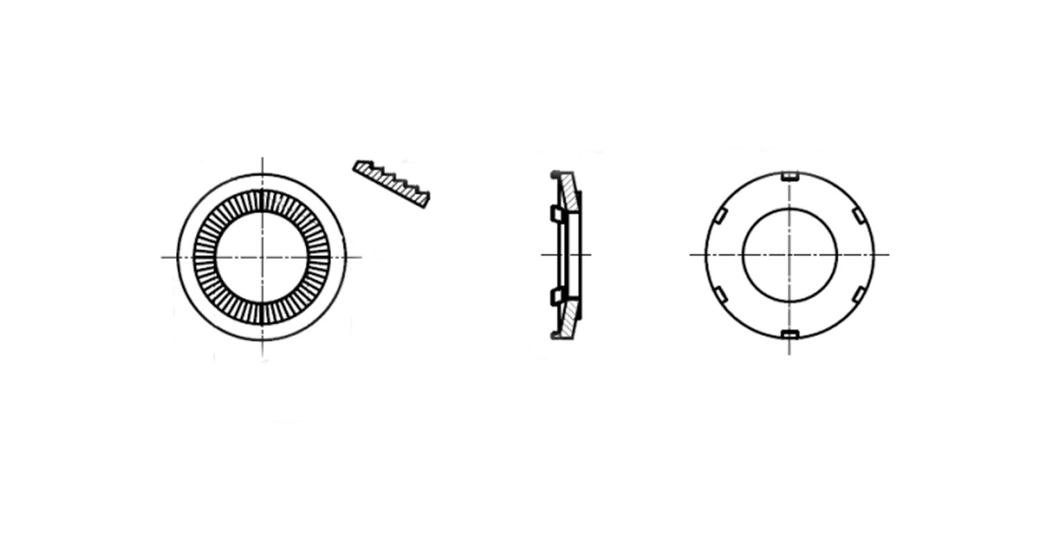 NFE 25-511-N zinc plated Washer contact toothed креслення