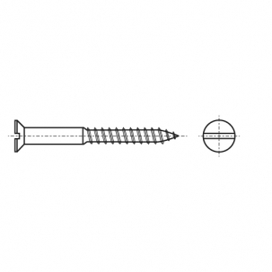 DIN 97 латунь Шуруп с потайной головкой и прямым шлицем - Dinmark