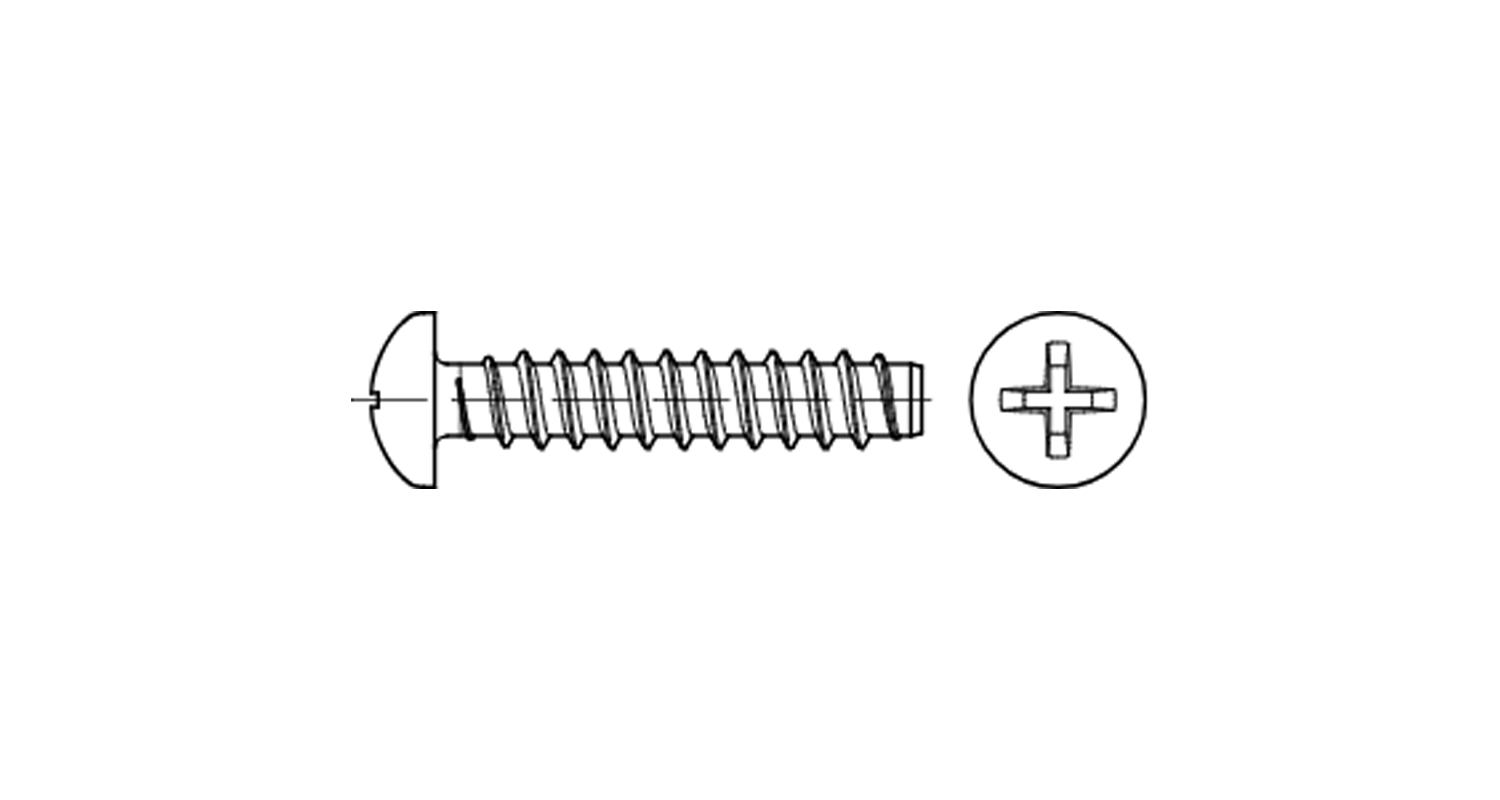 Selbstschneidend DIN 7981-F M4,2x19 Zink PH2 креслення