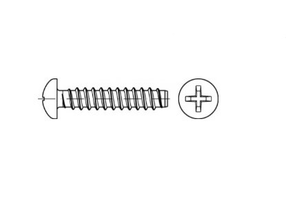 Self-tapping screw DIN 7981-F M3,5x22 zinc PH2 креслення
