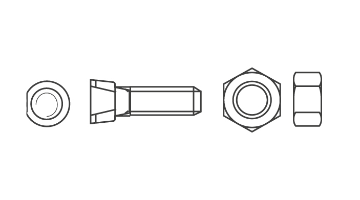 Спецболт 1199-C 12,9 із одним конусним зрізом креслення