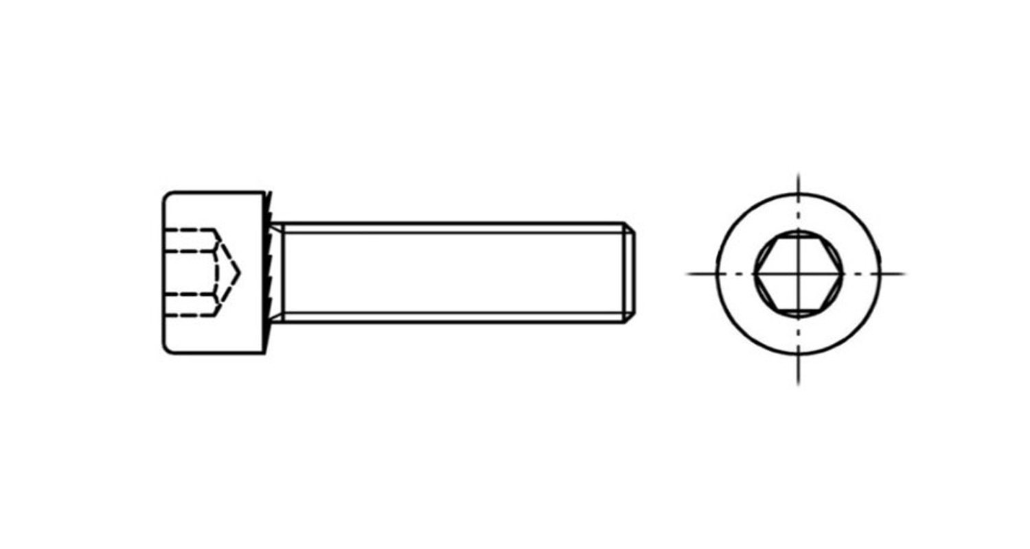 DIN 912 A2-70 Болт з циліндричною головкою і внутрішнім шестигранником зубчастий креслення