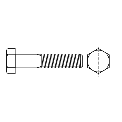 Bolzen ISO 4014 M12x170 10,9 Zink Zinkschal креслення