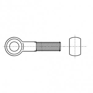 Bolzen DIN 444 M10x80 8,8 Zink Zinkschal voll Carving креслення