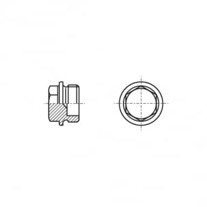 DIN 7604-A uncoated threaded Cap with hex head and flange креслення