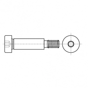 Bolzen ISO 7379 M12/16x50 A2 креслення