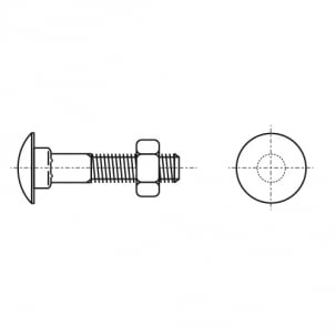 Bolzen DIN 603 M12x150 4,6 + DIN 934 креслення