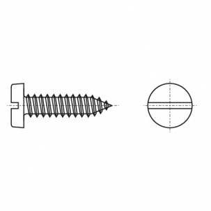Selbstschneidend DIN 7971-C d2,2x16 Zink креслення