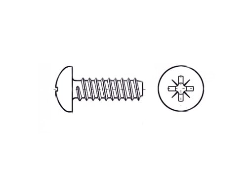 Selbstschneidend DIN 7981-F d2,9x8 Zink PZ1 креслення