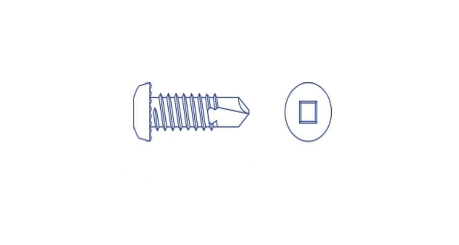 DIN 7504 M (N) zinc Self-tapping screw with semicircular gear head and drill bit SQ креслення