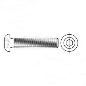 Bolzen ISO 7380-1 M5x16 10,9 Zink Zinkschal Schwarz креслення