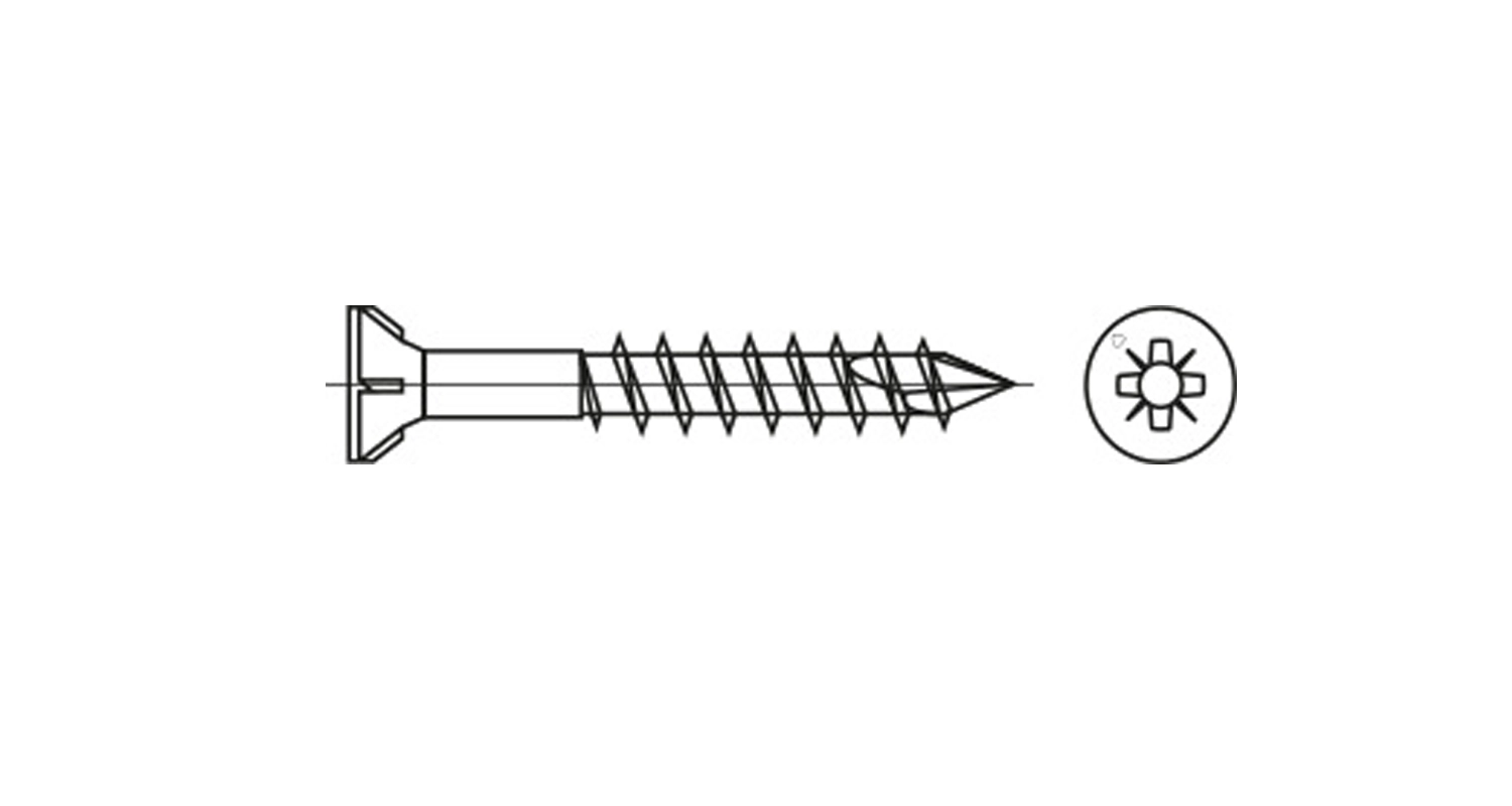 Screw ART 88190 d3,5x40/23 yellox PZ2 креслення
