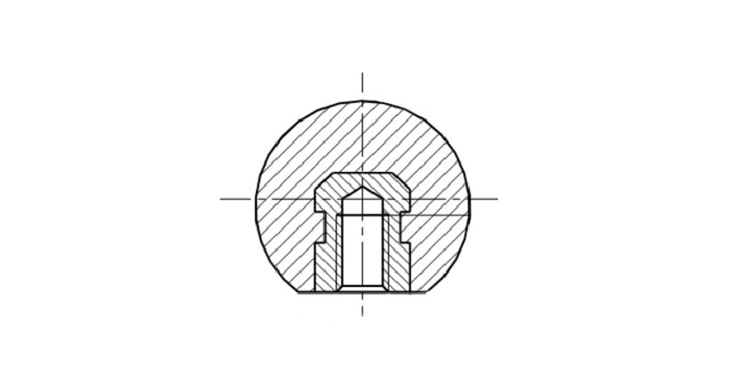Sphärisch ручка mit eingefädelt всUndвкою DIN 319-E M6x20 Zink креслення
