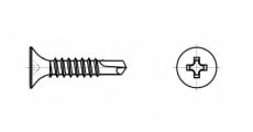AN 208 Self-tapping screw with countersunk head and drill for drywall metal - Інтернет-магазин Dinmark