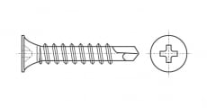 DIN 7504-Wr self-tapping Screw with countersunk head and window drill with notches - Інтернет-магазин Dinmark