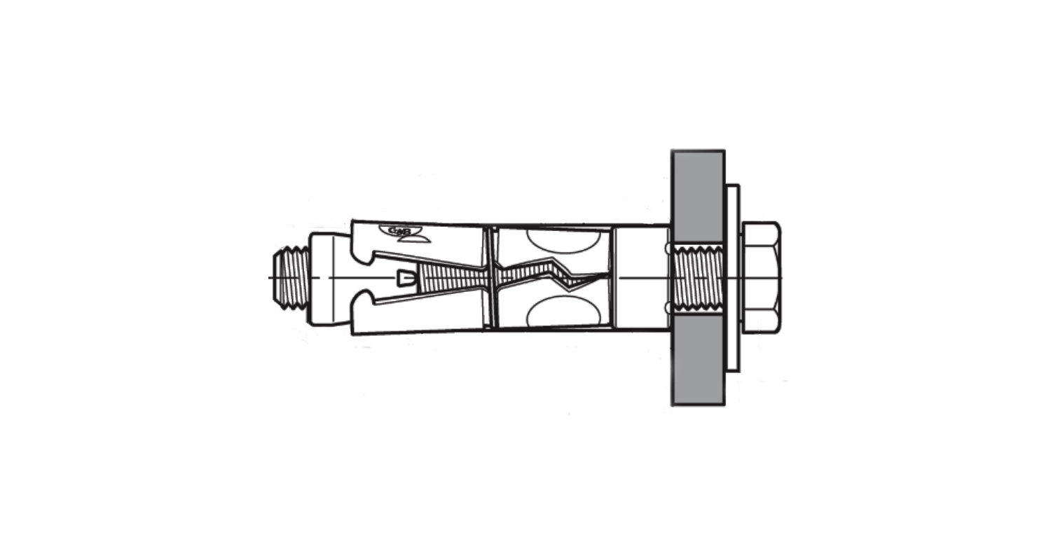 Anker ALFA 12x45 Und Bolzen  sechs гол. M6x50 Zink креслення
